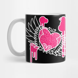 Winged Heart (Pink and White Version) Mug